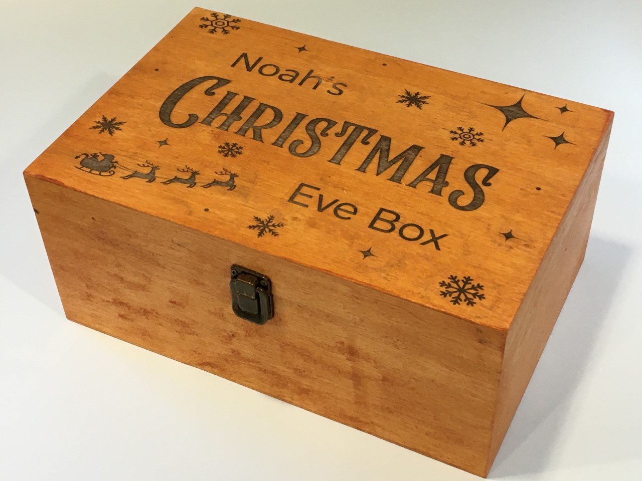 Personalised Christmas Eve Box (Large Varnished)